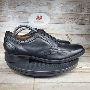 Clarks Tilden Wing Oxford Shoes Men's Size 10.5 Black Leather Comfort Lace Up